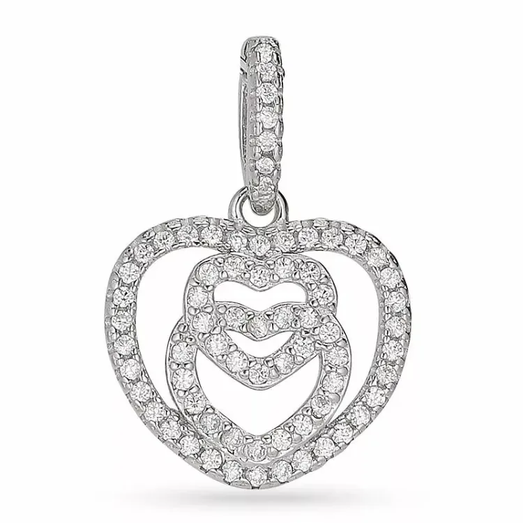 Kollektionsprov hjärta zirkon hängen i silver