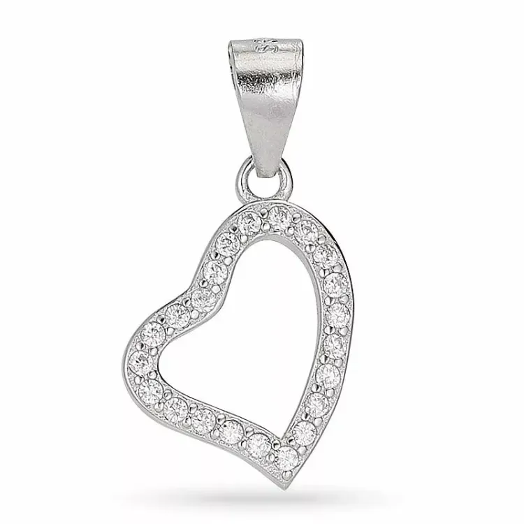 Kollektionsprov hjärta zirkon hängen i silver