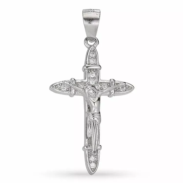 Kollektionsprov kors zirkon hängen i silver