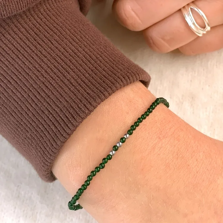 armband med sten og 3 hematite - Loom Stones