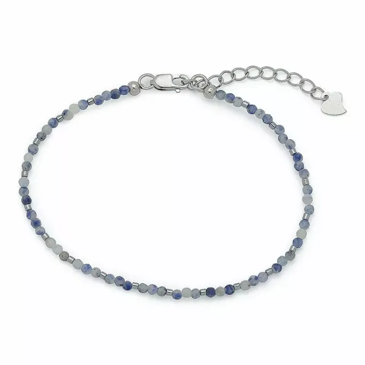 mörkblå sten armband med sodalit og hematite - Loom Stones