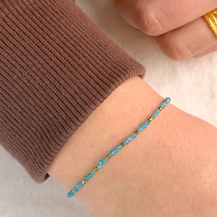 sten armband med Apatit og hematite - Loom Stones