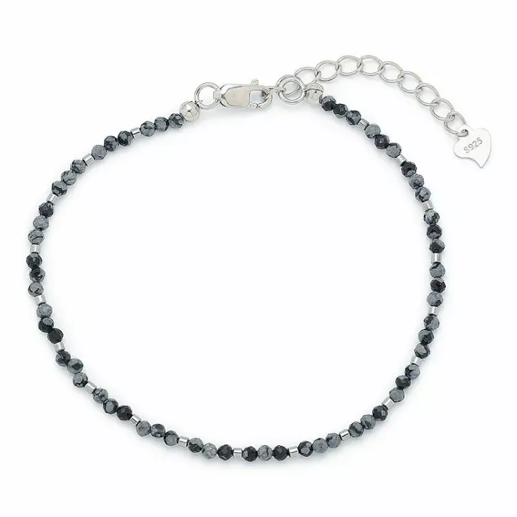 armband med obsidian og hematite - Loom Stones