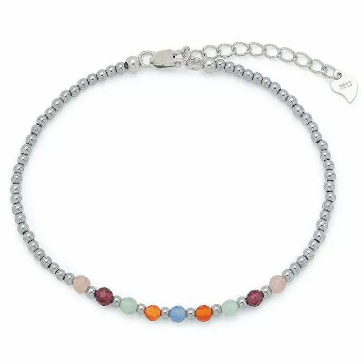 Armband med hematite og sten.