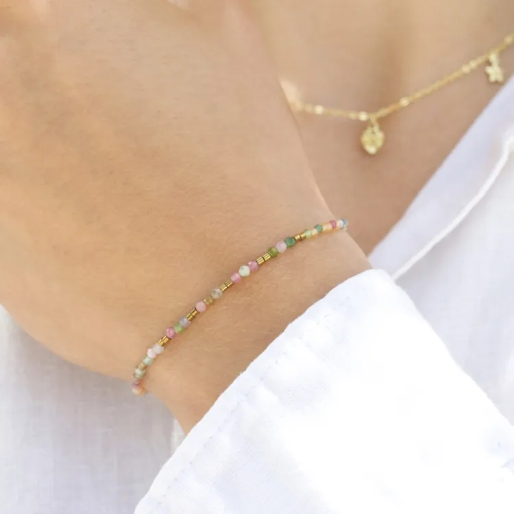 sten armband med turmalin og hematite - Loom Stones