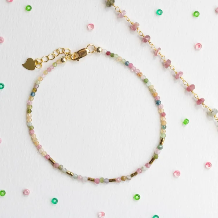 sten armband med turmalin og hematite - Loom Stones