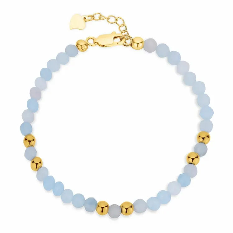 blå armband med akvamarin - Loom Stones