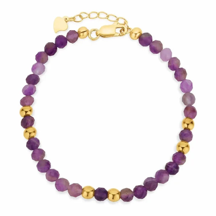 lila armband med ametist - Loom Stones