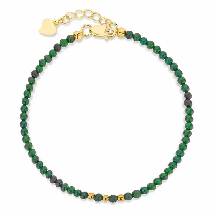 tunnt armband med sten og 3 hematite - Loom Stones