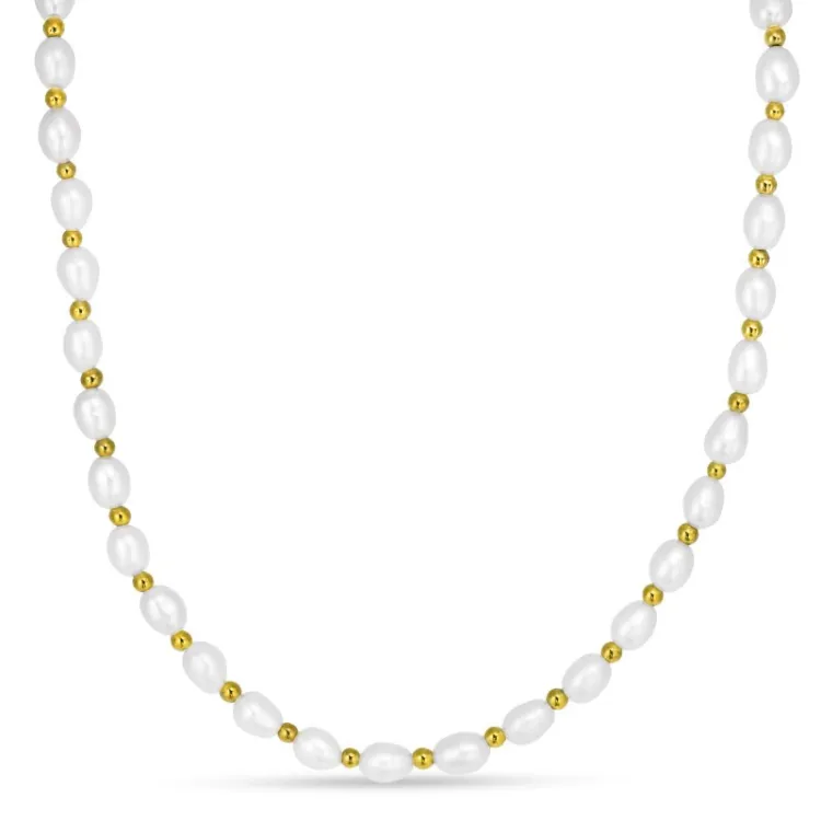 hematite halsband med sötvattenspärlor
