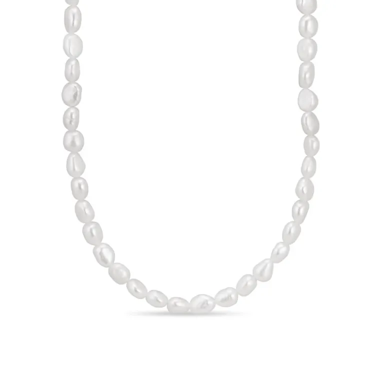 6 mm halsband med sötvattenspärlor