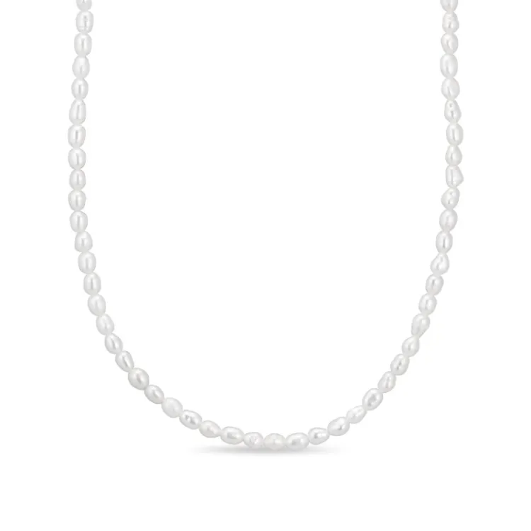 3 mm halsband med sötvattenspärlor