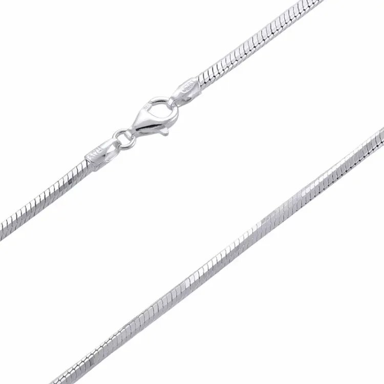 Enkel kort ormhalskedja i silver 38 cm x 2,0 mm