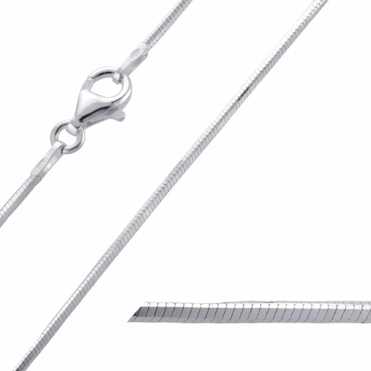 Kort ormhalskedja i rhodinerat silver 42 cm x 1,2 mm