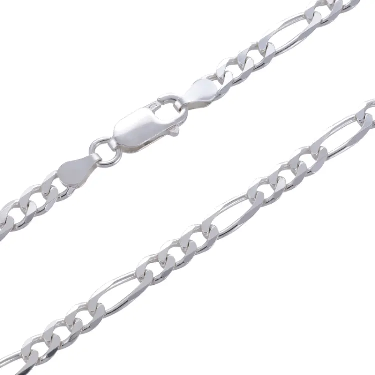 kort figarohalskedja i silver 45 cm x 4,15 mm