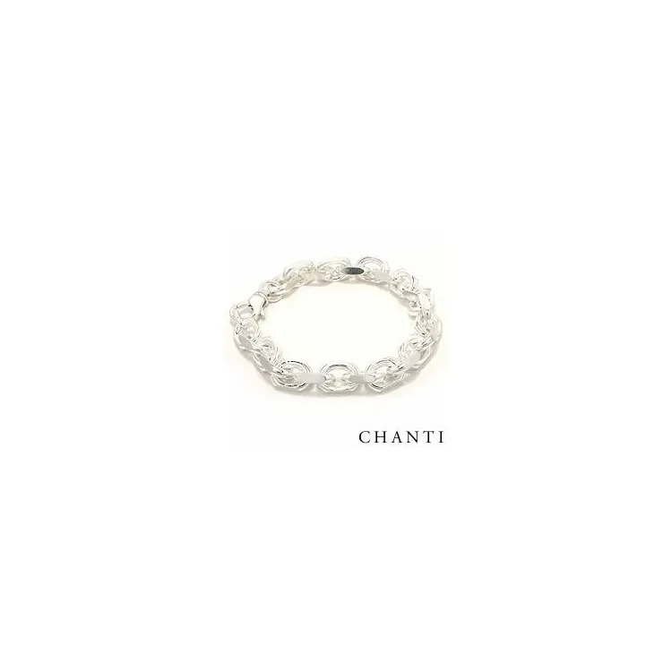 Facettslipad ankerarmband i silver 21 cm x 8,8 mm