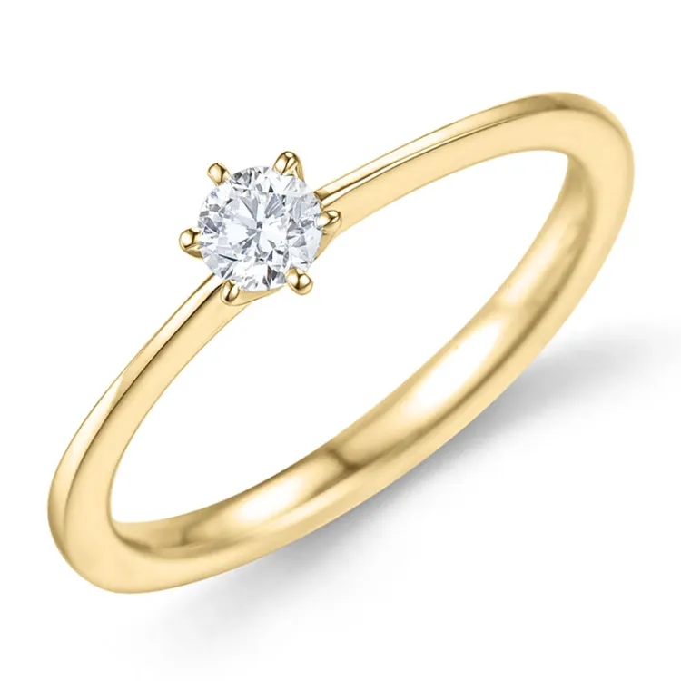 0,20 ct lab grown diamant solitärring i 9 karat guld 0,20 ct