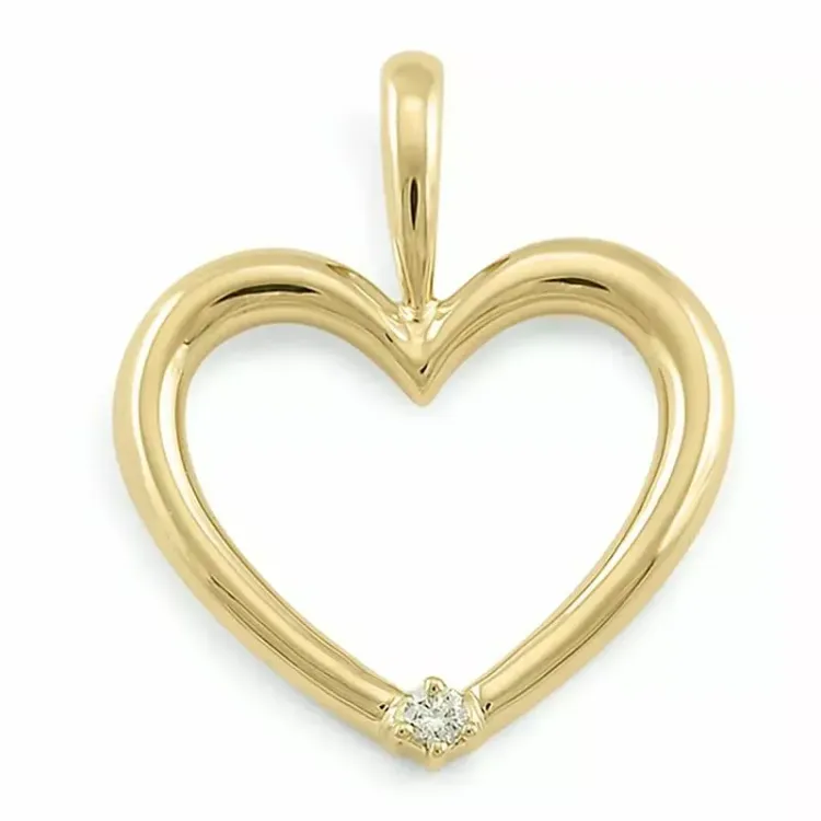 hjärta lab grown diamant hängen i 9 carat guld 0,03 ct
