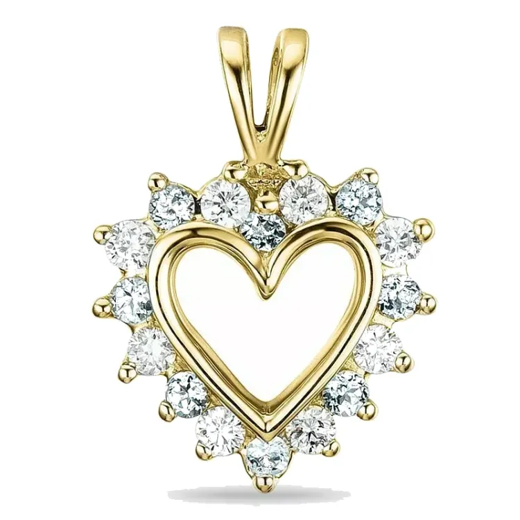 hjärta lab grown diamant hängen i 9 carat guld 0,26 ct
