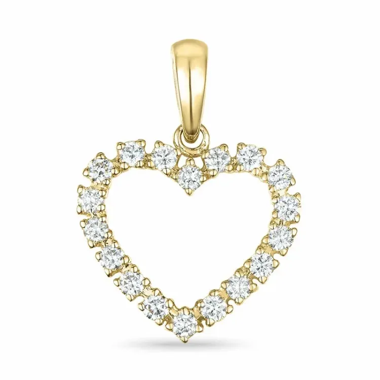 hjärta lab grown diamant hängen i 9 carat guld 0,40 ct