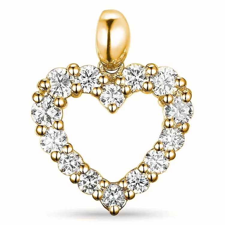 hjärta lab grown diamant hängen i 9 carat guld 0,54 ct