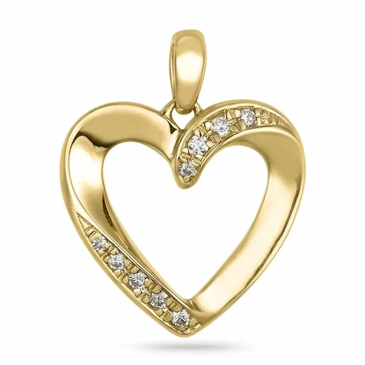 hjärta lab grown diamant hängen i 9 carat guld 0,05 ct