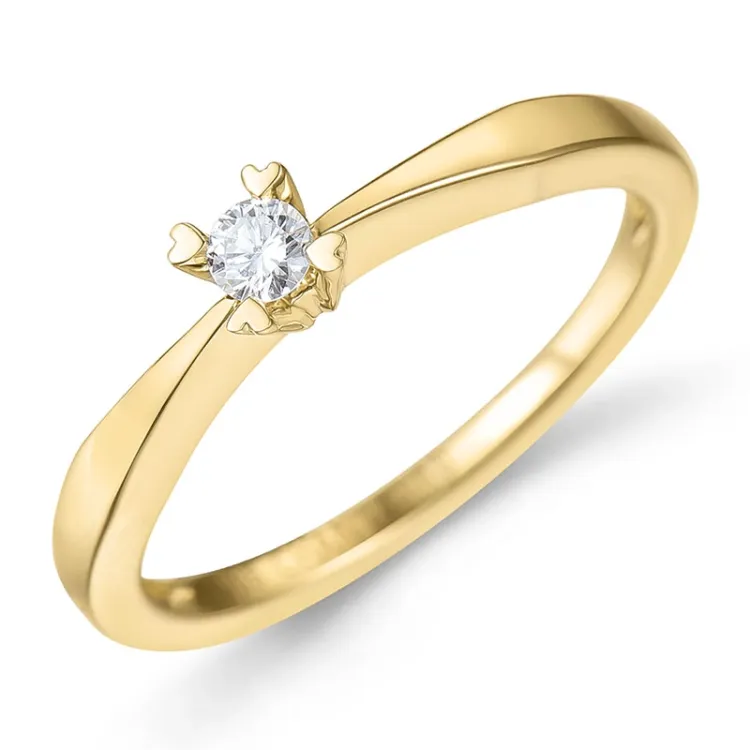 0,10 ct lab grown diamant solitärring i 9 karat guld 0,10 ct