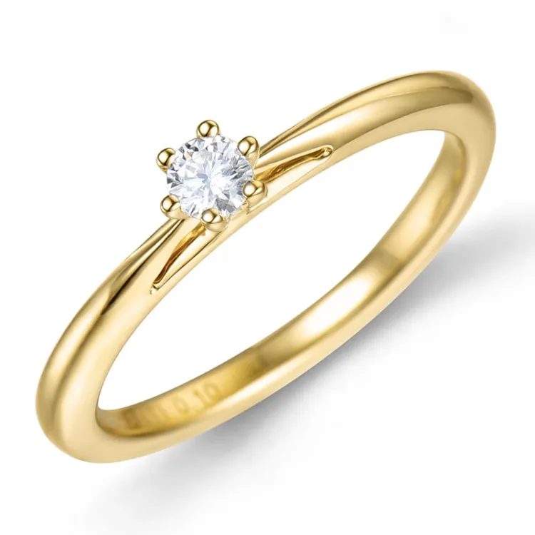 0,10 ct lab grown diamant ring i 9 karat guld 0,10 ct
