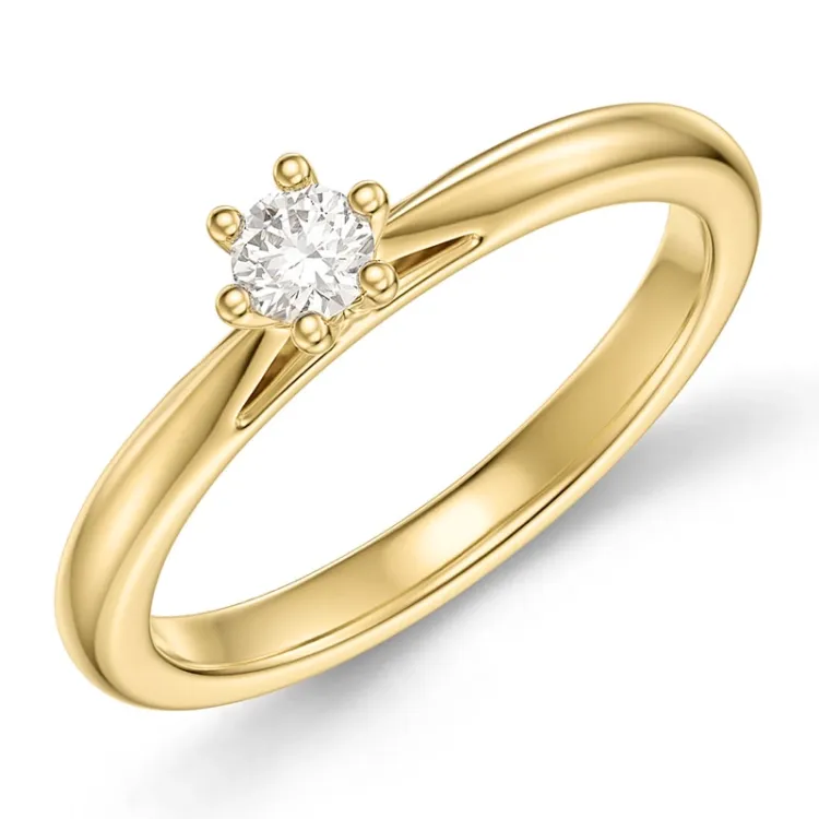0,20 ct lab grown diamant solitärring i 9 karat guld 0,20 ct