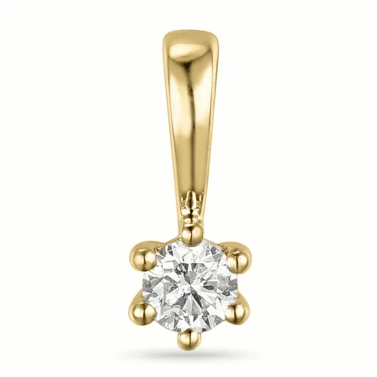 0,10 ct lab grown diamant solitärberlock i 9 carat guld 0,10 ct