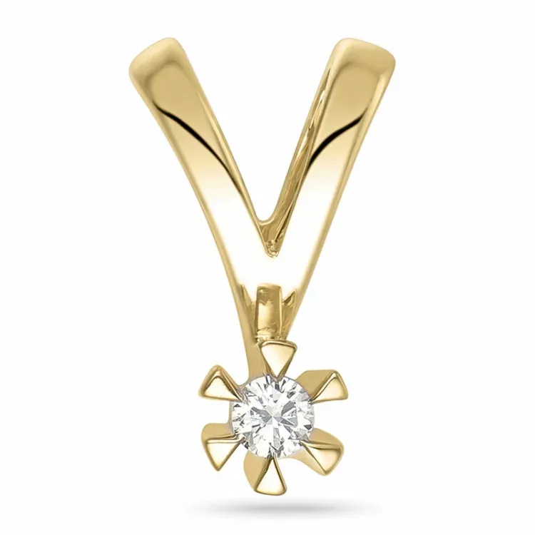 0,05 ct lab grown diamant hängen i 9 carat guld 0,05 ct