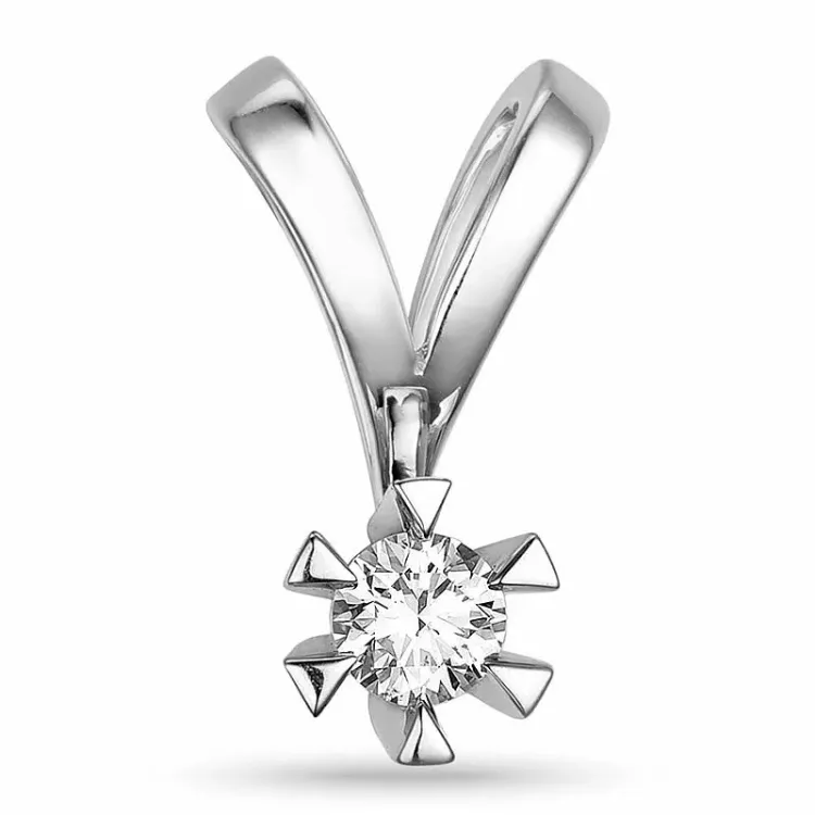 0,20 ct lab grown diamant solitärberlock i 9 carat vitguld 0,20 ct