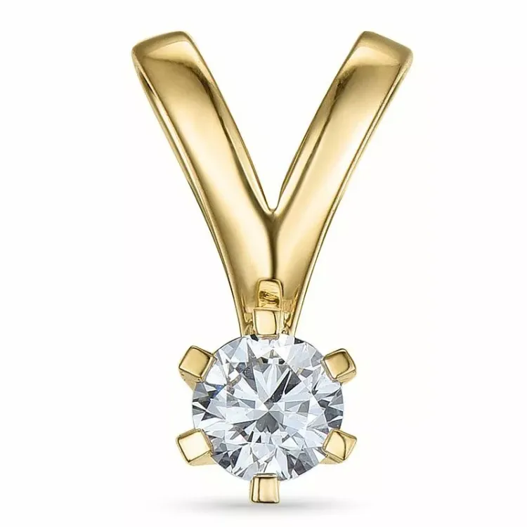 0,20 ct lab grown diamant solitärberlock i 9 carat guld 0,20 ct