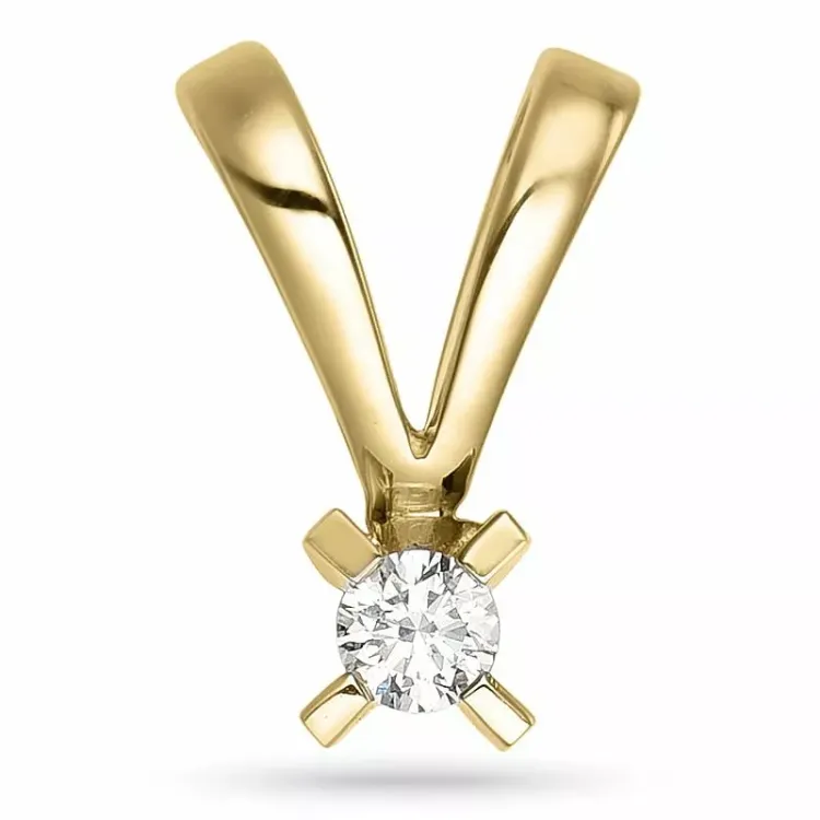 0,05 ct lab grown diamant solitärberlock i 9 carat guld 0,05 ct