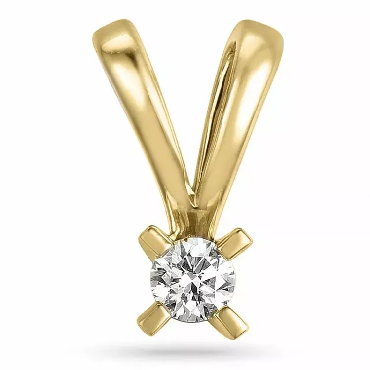 0,10 ct lab grown diamant solitärberlock i 9 carat guld 0,10 ct