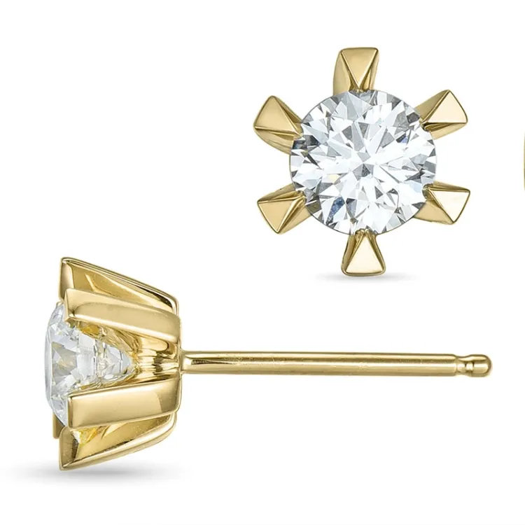 2 x 0,40 ct lab grown diamant örhängen i 9 karat guld med lab grown diamant 