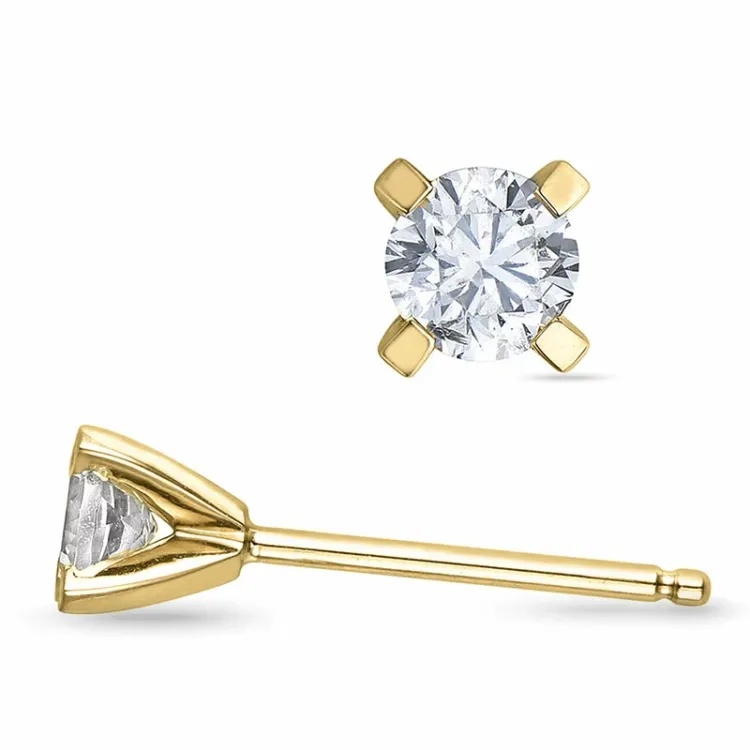 2 x 0,20 ct lab grown diamant solitäreörhängestift i 9 karat guld med lab grown diamant 