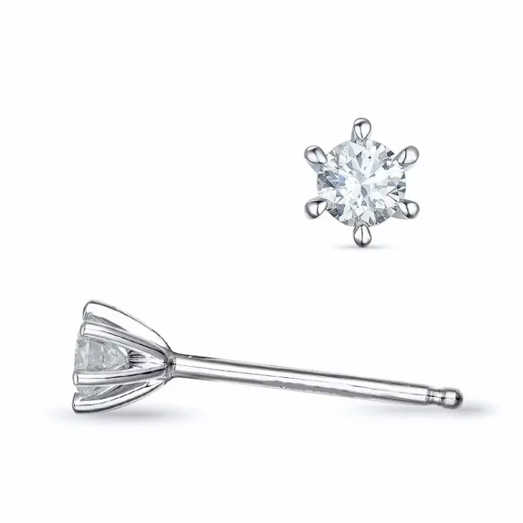 2 x 0,10 ct lab grown diamant solitäreörhängestift i 9 karat vitguld med lab grown diamant 
