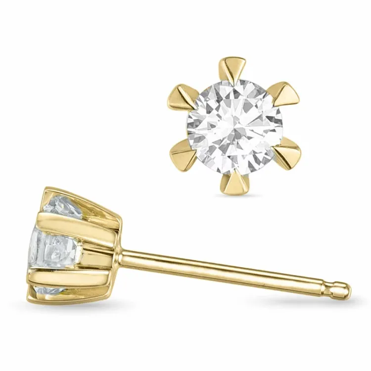 2 x 0,20 ct lab grown diamant solitäreörhängestift i 9 karat guld med lab grown diamant 