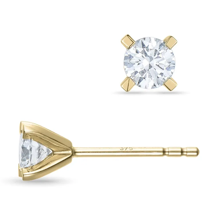 2 x 0,30 ct lab grown diamant örhängen i 9 karat guld med lab grown diamant 
