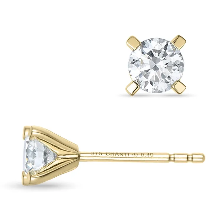 2 x 0,40 ct lab grown diamant örhängen i 9 karat guld med lab grown diamant 