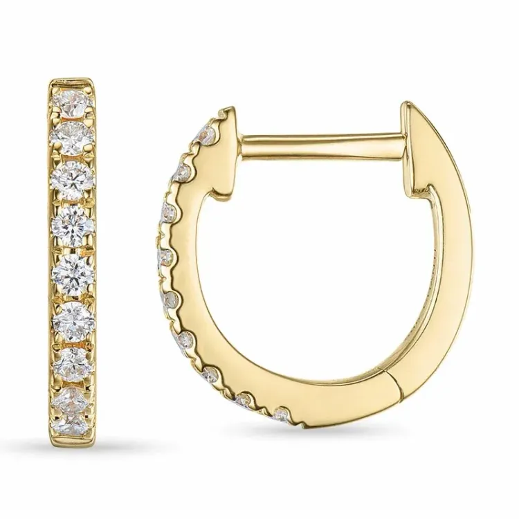 12 mm lab grown diamant creol i 9 karat guld med lab grown diamant 