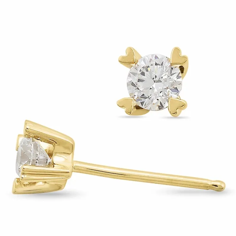 2 x 0,20 ct lab grown diamant solitäreörhängestift i 9 karat guld med lab grown diamant 