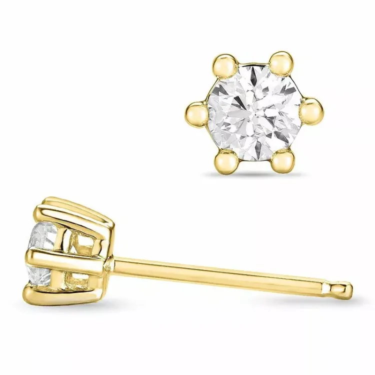 2 x 0,20 ct lab grown diamant solitäreörhängestift i 9 karat guld med lab grown diamant 