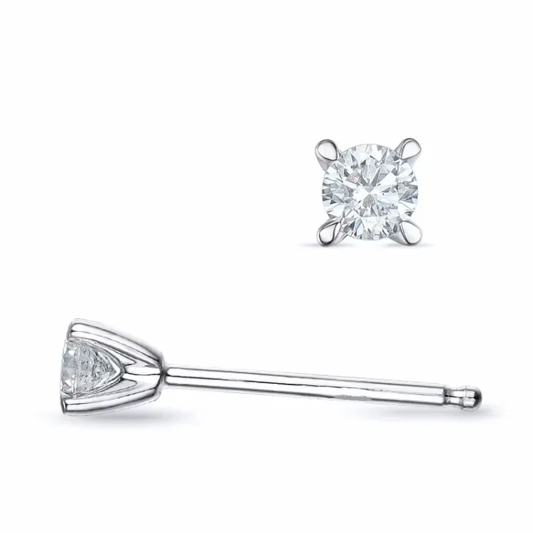 2 x 0,10 ct lab grown diamant solitäreörhängestift i 9 karat vitguld med lab grown diamant 