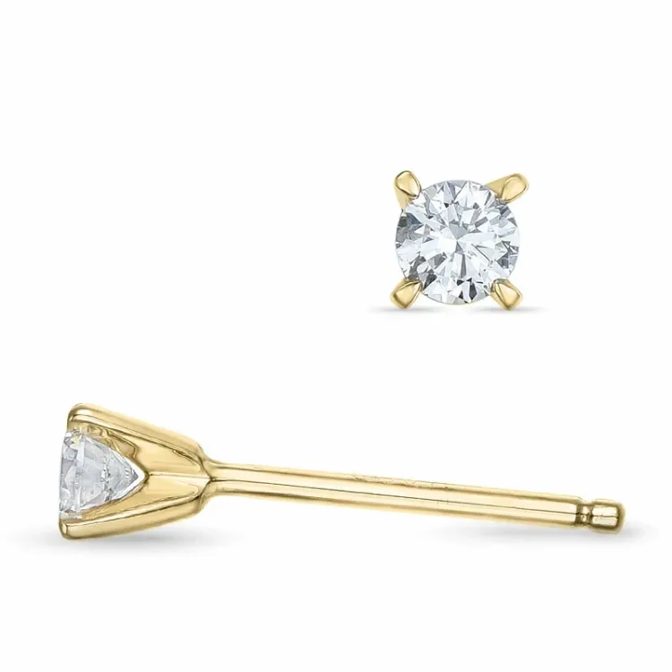 2 x 0,11 ct lab grown diamant solitäreörhängestift i 9 karat guld med lab grown diamant 