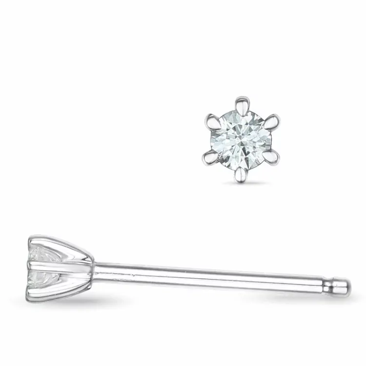 2 x 0,03 ct lab grown diamant solitäreörhängestift i 9 karat vitguld med lab grown diamant 