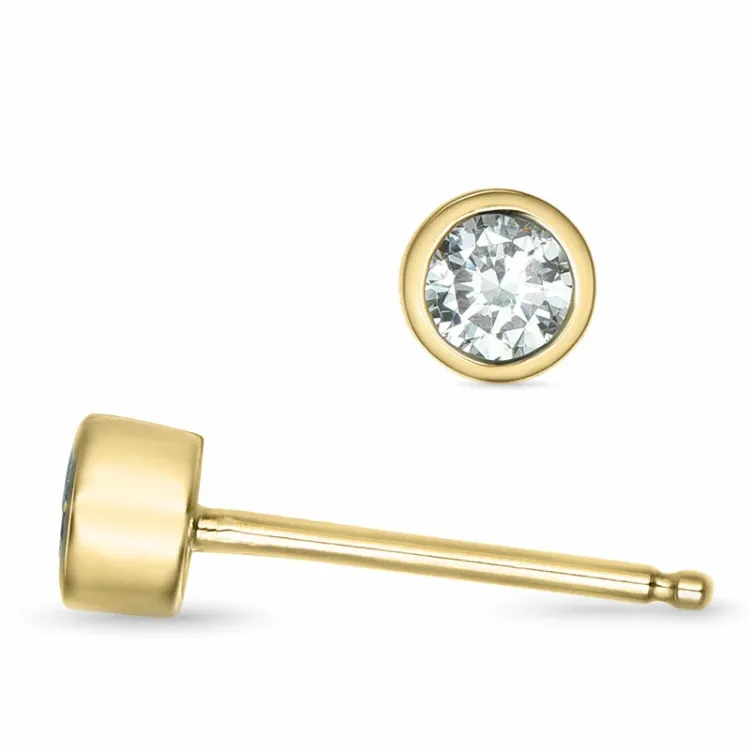 2 x 0,12 ct lab grown diamant solitäreörhängestift i 9 karat guld med lab grown diamant 