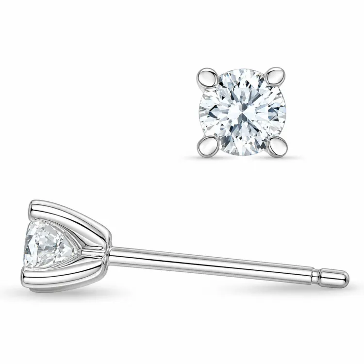 2 x 0,20 ct lab grown diamant solitäreörhängestift i 9 karat vitguld med lab grown diamant 