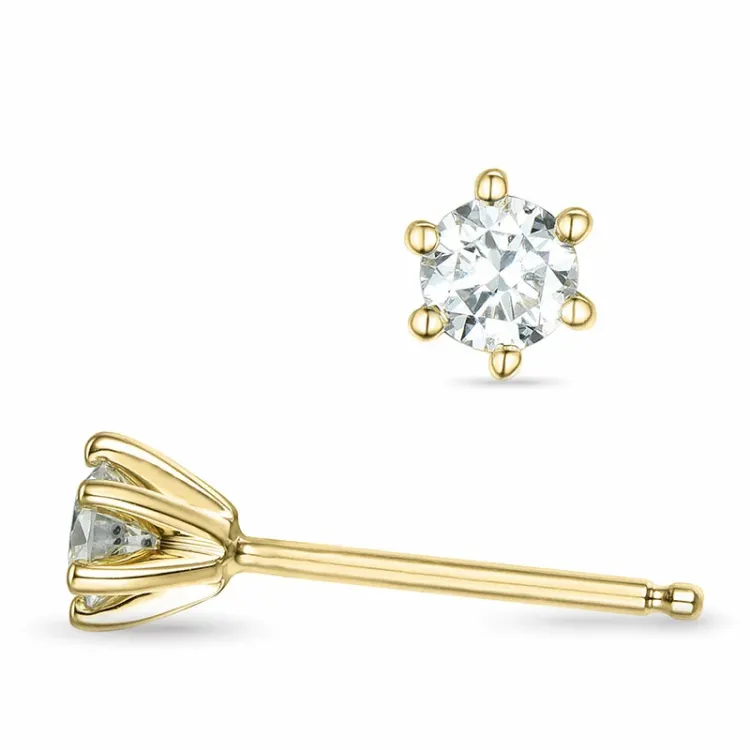 2 x 0,16 ct lab grown diamant solitäreörhängestift i 9 karat guld med lab grown diamant 